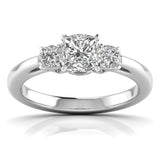 Ivana Jewels Rings White Gold / 14KT 1.3 Carat Cushion Trio Diamonds Ring