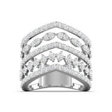 Ivana Jewels Rings White Gold / 14KT 1.5 Carat Diamond V Crown Ring