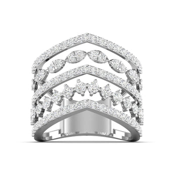 Ivana Jewels Rings White Gold / 14KT 1.5 Carat Diamond V Crown Ring