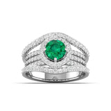 Ivana Jewels Rings White Gold / 14KT 1.5 Carat Emerald Diamond Gold Ring