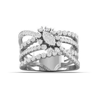 Ivana Jewels Rings White Gold / 14KT 1 Carat Diamond  Gold Halo Ring