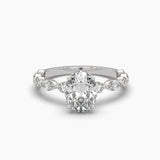 Ivana Jewels Rings White Gold / 14KT 1 Carat Solitaire Diamond Oval  Ring
