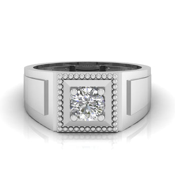 Ivana Jewels Rings White Gold / 14KT 1 Carat Solitaire Everyday Charm Men's Ring