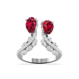 Ivana Jewels Rings White Gold / 14KT 2.17 Carat Ruby Diamond  Gold Ring
