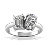 Ivana Jewels Rings White Gold / 14KT 2.3 Carat Emerald & Oval Sparkle Ring