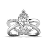 Ivana Jewels Rings White Gold / 14KT 2.5 Carat Marquise Diamond Solitaire Ring