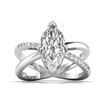 Ivana Jewels Rings White Gold / 14KT 2.5 Carat Marquise Diamond Solitaire Ring