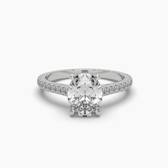 Ivana Jewels Rings White Gold / 14KT 2 Carat Oval Diamond Solitaire Ring