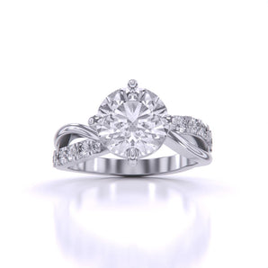 Ivana Jewels Rings White Gold / 14KT 2 Carat Round Cut Diamond Centre Solitaire Ring