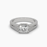 Ivana Jewels Rings White Gold / 14KT 2 Carat Solitaire Diamond Cushioned Comfort Ring
