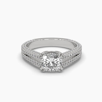Ivana Jewels Rings White Gold / 14KT 2 Carat Solitaire Diamond Cushioned Comfort Ring