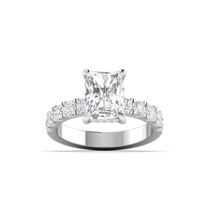 Ivana Jewels Rings White Gold / 14KT 2 Ct Radiant Cut Solitaire Diamonds