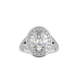 Ivana Jewels Rings White Gold / 14KT 3 Carat Oval Lab Grown Diamond Engagement Ring