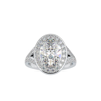Ivana Jewels Rings White Gold / 14KT 3 Carat Oval Lab Grown Diamond Engagement Ring