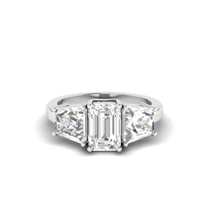 Ivana Jewels Rings White Gold / 14KT 3 Stone Diamond Engagement Ring