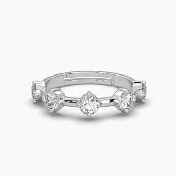 Ivana Jewels Rings White Gold / 14KT 5 Round Cut Diamond Adjustable Ring