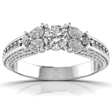 Ivana Jewels Rings White Gold / 14KT 50 Pointers Princess and Pear Halo Ring