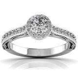 Ivana Jewels Rings White Gold / 14KT 60 Pointer Radiant Halo Diamond Embrace