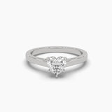 Ivana Jewels Rings White Gold / 14KT 60 Pointers Solitaire Heart Diamond Love's Embrace Ring