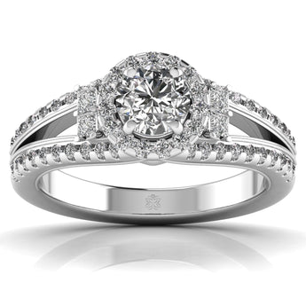Ivana Jewels Rings White Gold / 14KT 70 Pointer Solitaire Lab Grown Diamond Split Ring