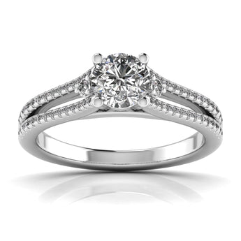 Ivana Jewels Rings White Gold / 14KT 70 Pointer Solitaire Round Cut Ring