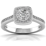 Ivana Jewels Rings White Gold / 14KT 70 Pointers Round Cut Solitaire Diamond Halo Ring
