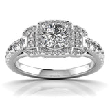 Ivana Jewels Rings White Gold / 14KT 80 Pointers Round Step Diamond Ring
