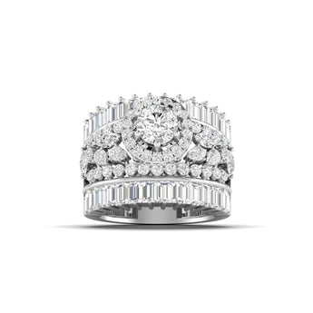 Ivana Jewels Rings White Gold / 14KT Baguette and Round Diamond Ring