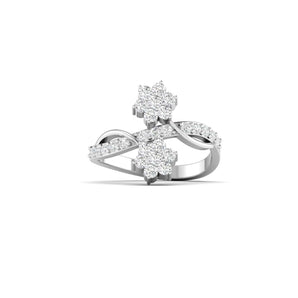Ivana Jewels Rings White Gold / 14KT Bridal Diamond Floral Cluster Ring