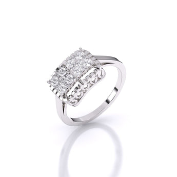 Ivana Jewels Rings White Gold / 14KT Brisa Square Halo Ring