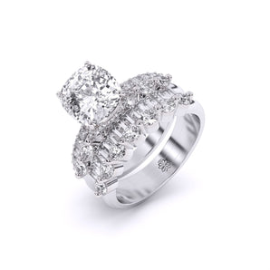 Ivana Jewels Rings White Gold / 14KT Centre Solitaire & Fancy Diamonds Ladies Ring