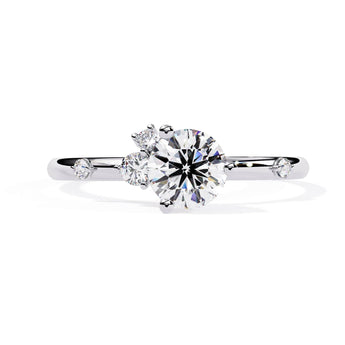 Ivana Jewels Rings White Gold / 14KT Classic Round Solitaire Engagement Ring with Rubies