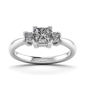 Ivana Jewels Rings White Gold / 14KT Classic Square Romance Solitaire Ring