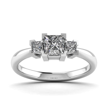 Ivana Jewels Rings White Gold / 14KT Classic Square Romance Solitaire Ring