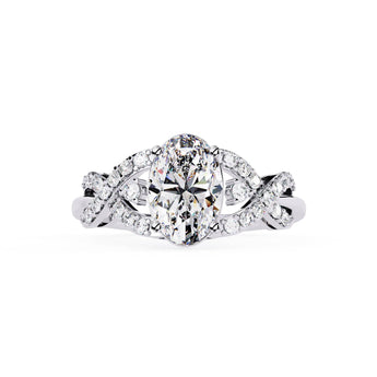 Ivana Jewels Rings White Gold / 14KT Diamond Crossover Engagement Ring