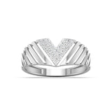 Ivana Jewels Rings White Gold / 14KT Diamond V Ring Rose Gold