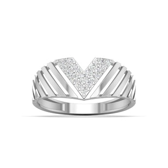 Ivana Jewels Rings White Gold / 14KT Diamond V Ring Rose Gold