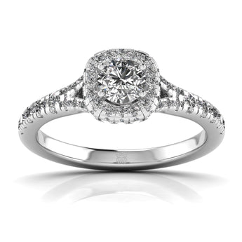 Ivana Jewels Rings White Gold / 14KT Double Halo Dream Engagement Ring