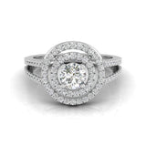 Ivana Jewels Rings White Gold / 14KT Double Halo Engagement Ring