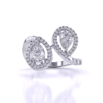 Ivana Jewels Rings White Gold / 14KT Dual Grace Halo