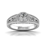 Ivana Jewels Rings White Gold / 14KT Ecstatic Halo Diamond Solitaire Ring