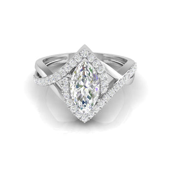 Ivana Jewels Rings White Gold / 14KT Elegant Marquise Diamond Ring