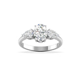 Ivana Jewels Rings White Gold / 14KT Elegant Three-Stone Diamond Engagement Ring