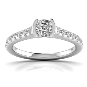 Ivana Jewels Rings White Gold / 14KT Embroider With Solitaire Diamond Ring