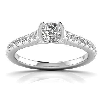 Ivana Jewels Rings White Gold / 14KT Embroider With Solitaire Diamond Ring