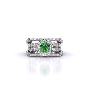 Ivana Jewels Rings White Gold / 14KT Emerald Aura Ring