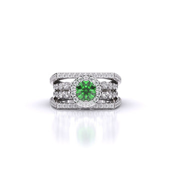 Ivana Jewels Rings White Gold / 14KT Emerald Aura Ring