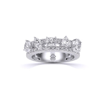 Ivana Jewels Rings White Gold / 14KT Fancy & Round Shape Diamonds Ladies Cocktail Ring