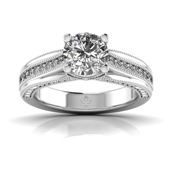 Ivana Jewels Rings White Gold / 14KT French Set Engagement Ring