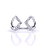Ivana Jewels Rings White Gold / 14KT Geometric Diamond Open Ring